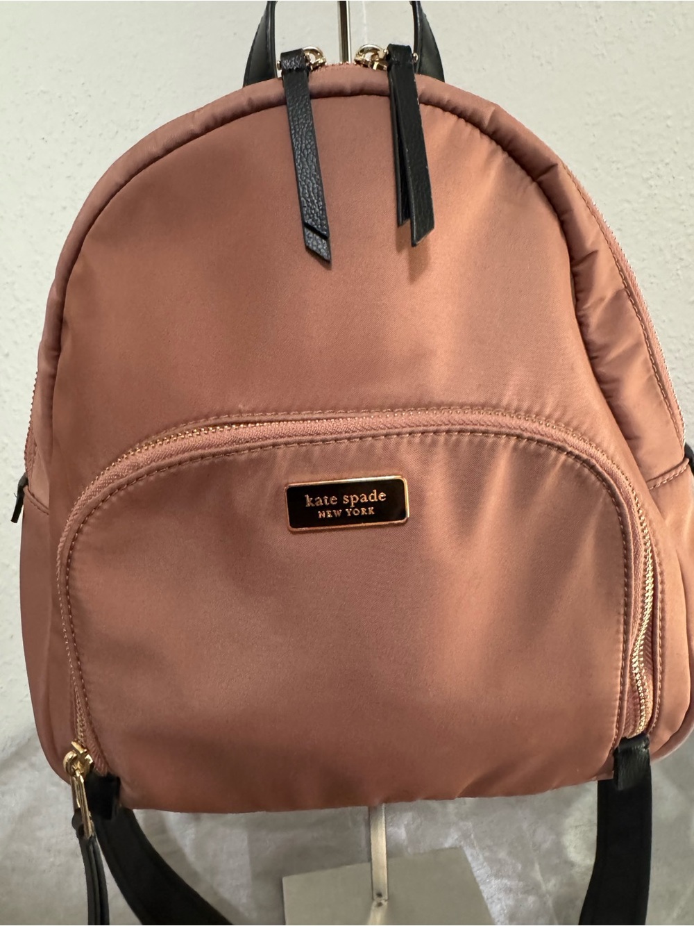 kate spade Dusty Rose Nylon Backpack with Black Accents